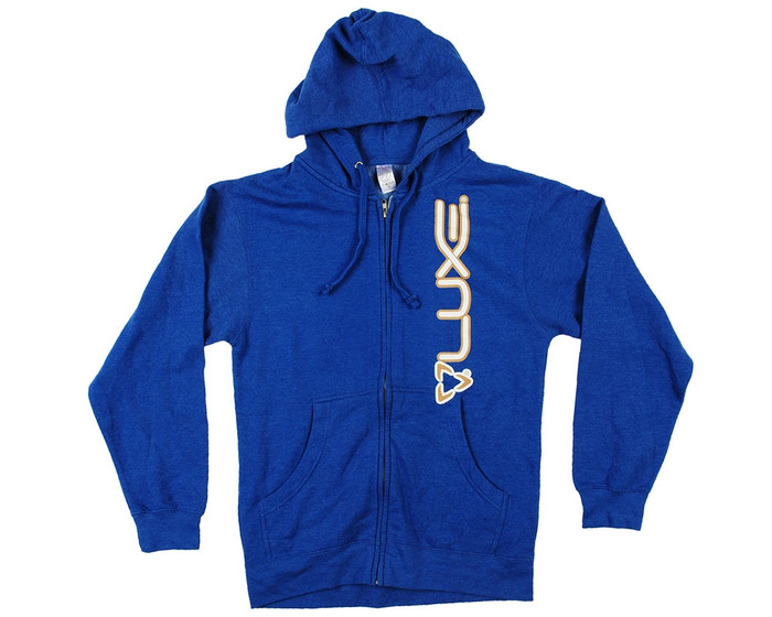 DLX Luxe Zip Up Hooded Sweatshirt - Heather Blue