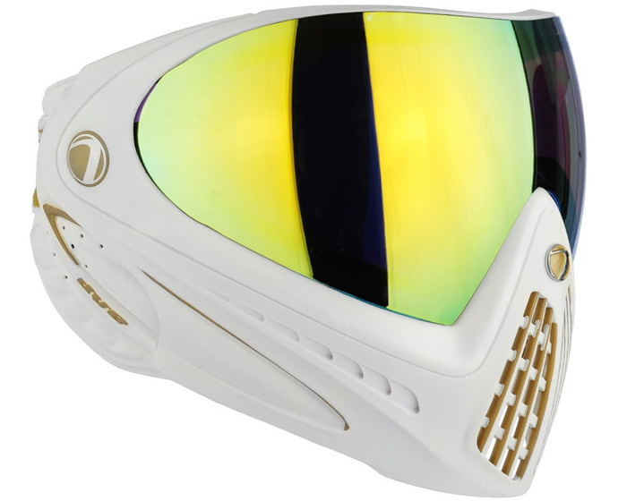 Dye I4 Invision Pro Mask - White/Gold - Dyetanium Northern Lights Lens