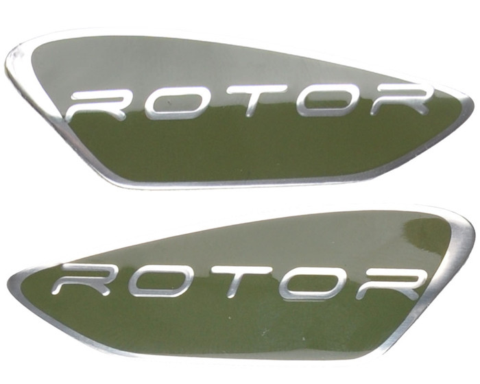 Dye Rotor Bottom Shell Replacement Logo Set (Left & Right) - Olive