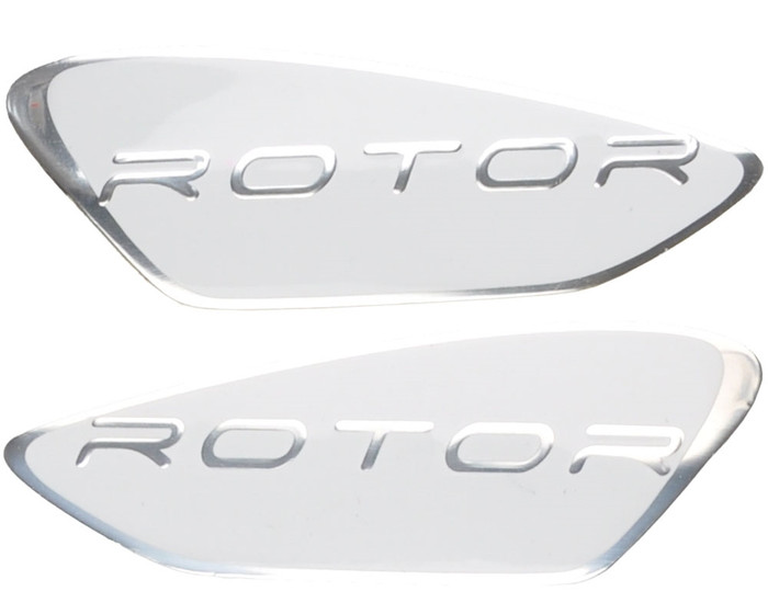 Dye Rotor Bottom Shell Replacement Logo Set (Left & Right) - White