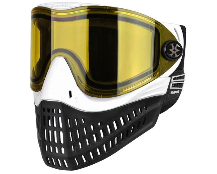 Empire E-Flex Paintball Mask - White - Yellow Lens