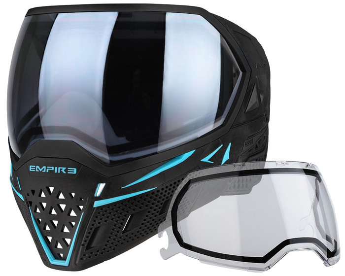 Empire EVS Mask - Black/Aqua with Silver Fade Lens