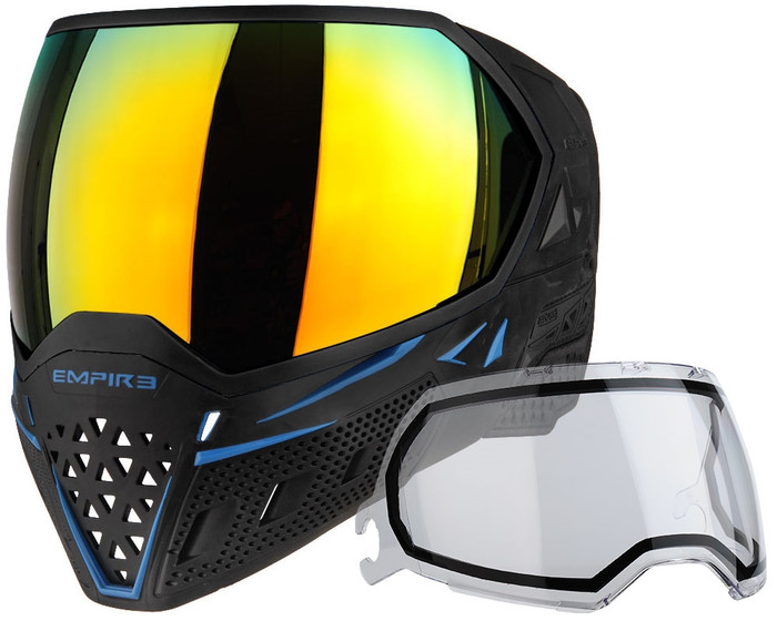 Empire EVS Mask - Black/Navy Blue with Fire Lens