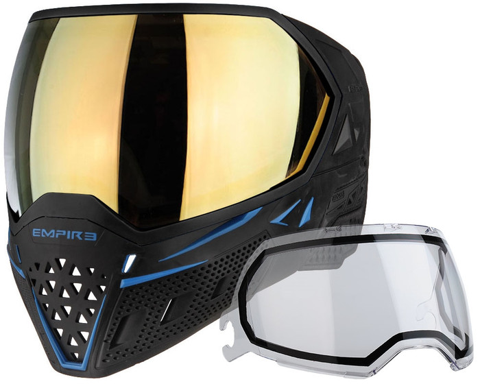 Empire EVS Mask - Black/Navy Blue with Gold Mirror Lens