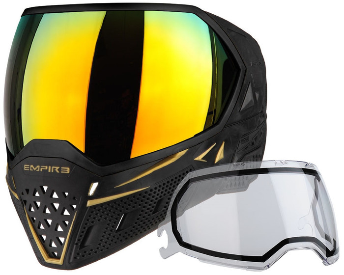 Empire EVS Mask - Black/Gold with Fire Lens