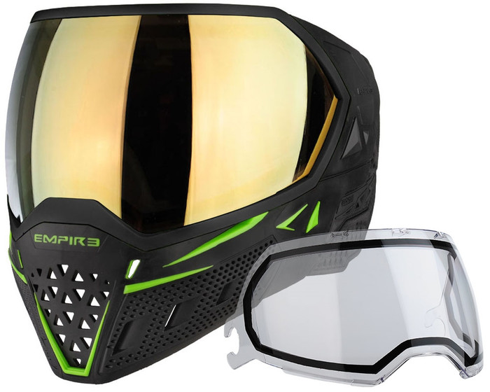 Empire EVS Mask - Black/Lime Green with Gold Mirror Lens