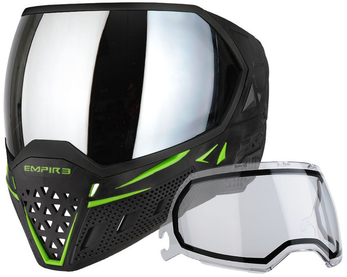 Empire EVS Mask - Black/Lime Green with Silver Mirror Lens