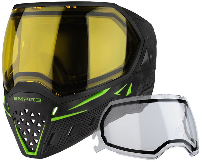 Empire EVS Mask - Black/Lime Green with Yellow Lens