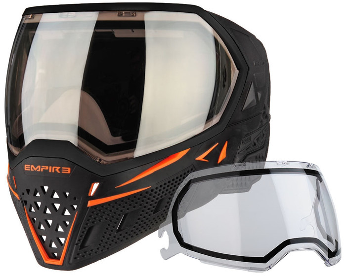 Empire EVS Mask - Black/Orange with HD Black Chrome Lens