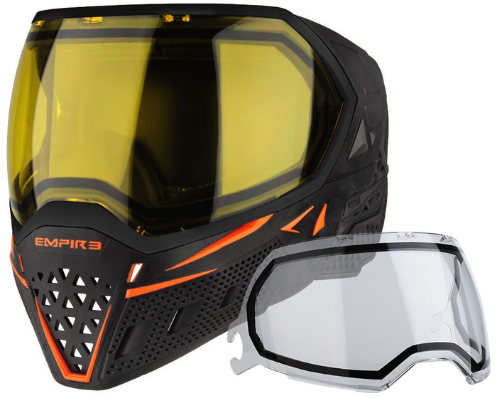 Empire EVS Mask - Black/Orange with Yellow Lens