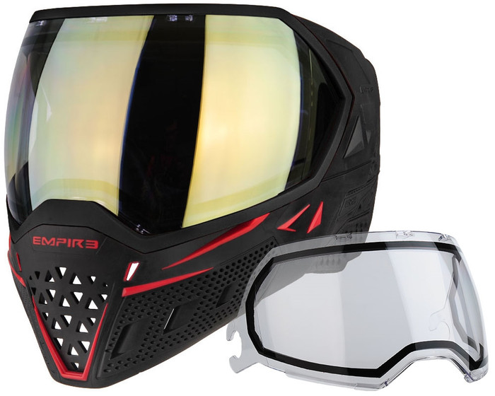 Empire EVS Mask - Black/Red with HD Gold Lens