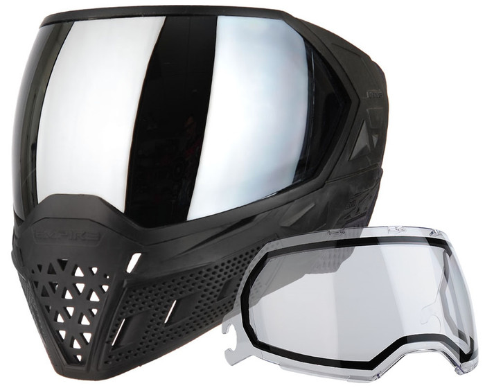 Empire EVS Mask - Black/Black with Silver Mirror Lens