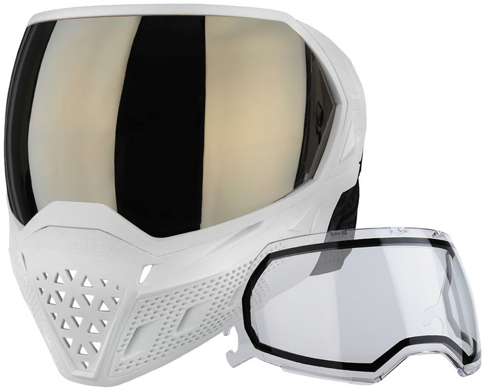 Empire EVS Mask - White/White with Black Chrome Mirror Lens