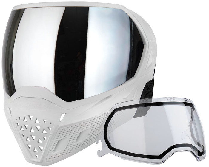 Empire EVS Mask - White/White with Silver Mirror Lens