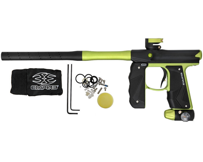 Empire Mini GS Paintball Marker w/ Two Piece Barrel - Dust Black/Neon Green