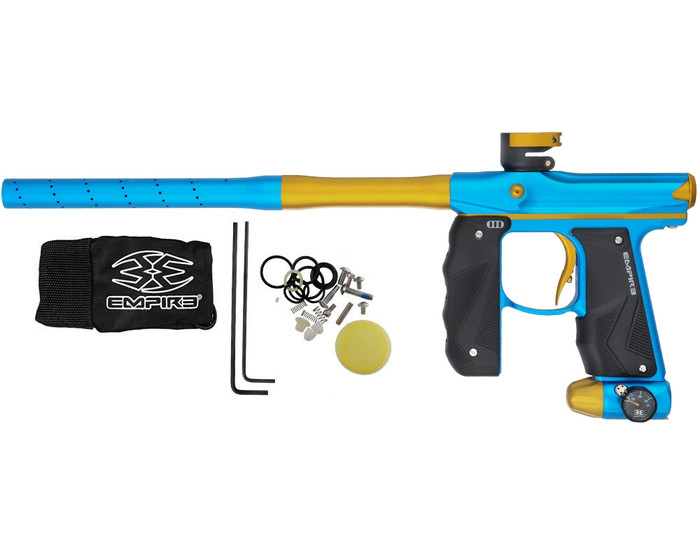 Empire Mini GS Paintball Marker w/ Two Piece Barrel - Dust Blue/Dust Gold