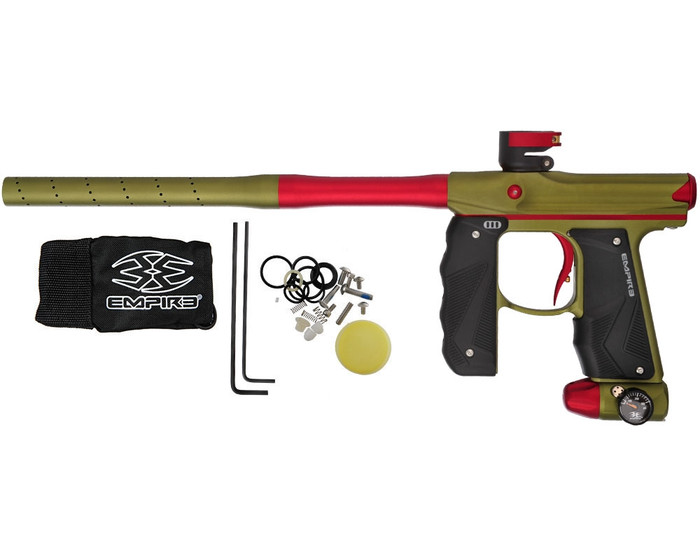 Empire Mini GS Paintball Marker w/ Two Piece Barrel - Dust Olive/Dust Red