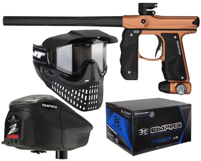 Empire Mini GS Paintball Gun, Jt ProFlex Thermal Mask & Prophecy Z2 Package Kit w/ FREE 500 Rounds Of Premium Paint