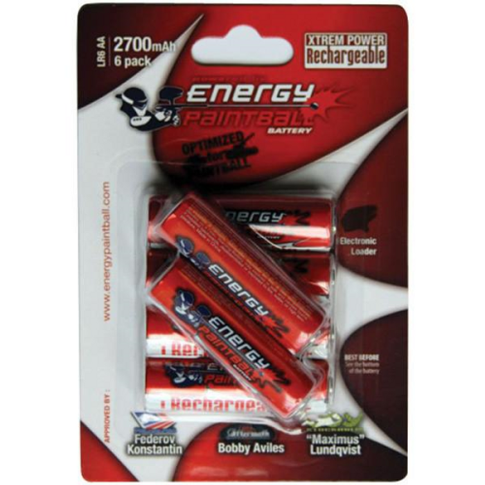 Energy Paintball AA 2700mAh Rechargeable Battery - 6 Pack