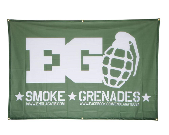Enola Gaye Smoke Grenades Banner - Green -71" X 47"