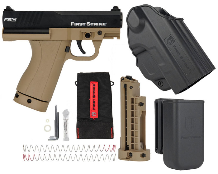 First Strike Paintball Pistol w/ FREE Pistol & Mag Holsters - Compact FSC - Tan