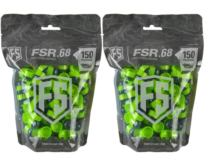 First Strike FSR 300 Count Paintballs - Smoke/Green Shell - Green Fill