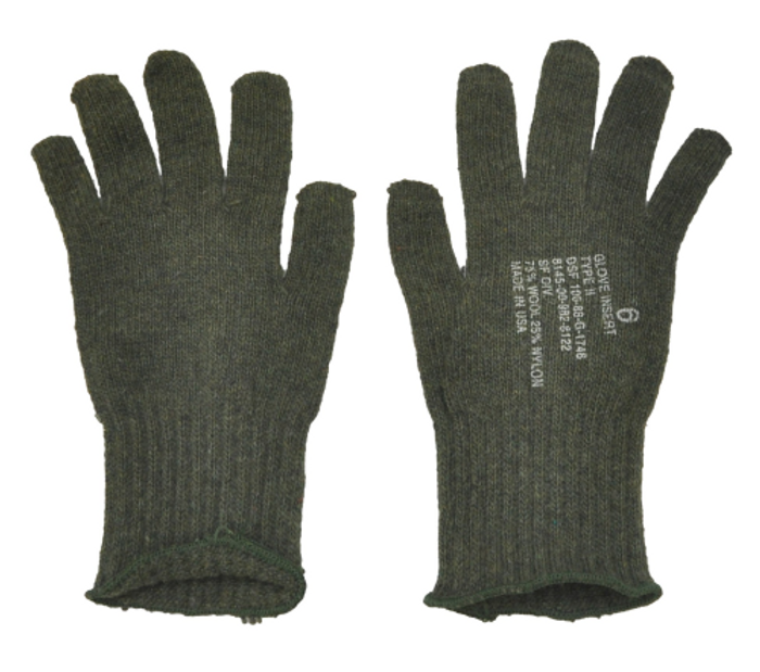 Wool/Nylon Glove Inserts - Olive