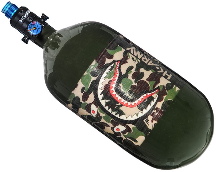 HK Army Aerolite "Extra LIte" Compressed Air Bottle w/ Pro Adjustable Regulator - Shark Camo (80/4500)