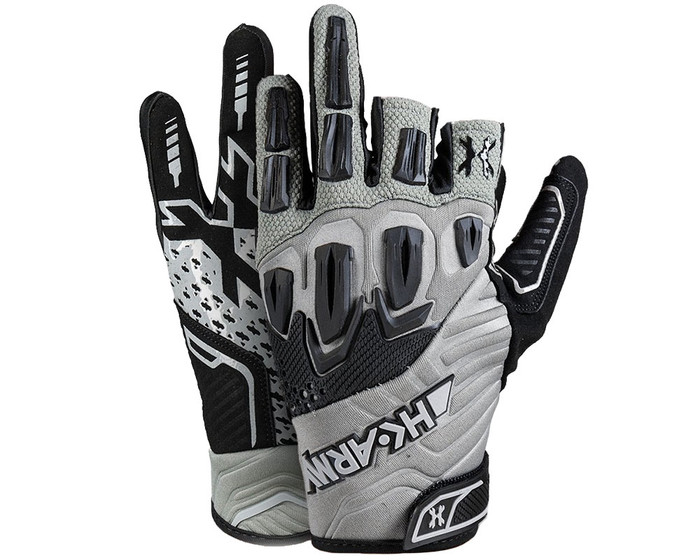 HK Army Hardline Armored Paintball Gloves - Half Finger - Graphite