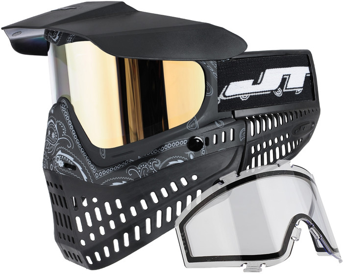 JT ProFlex Thermal Mask - Bandana Black w/ Clear & Prizm 2.0 Gold Lenses