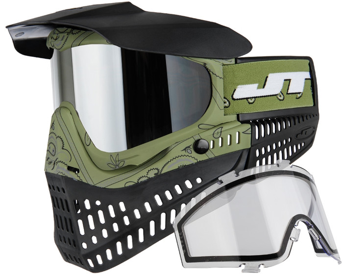 JT ProFlex Thermal Mask - Bandana Green w/ Clear & Prizm Chrome Lenses