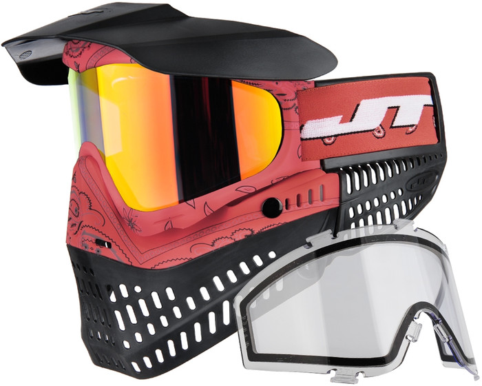 JT ProFlex Thermal Mask - Bandana Red w/ Prizm 2.0 Hi-Def Lens