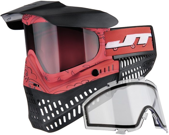 JT ProFlex Thermal Mask - Bandana Red w/ Rose Gradient Lens