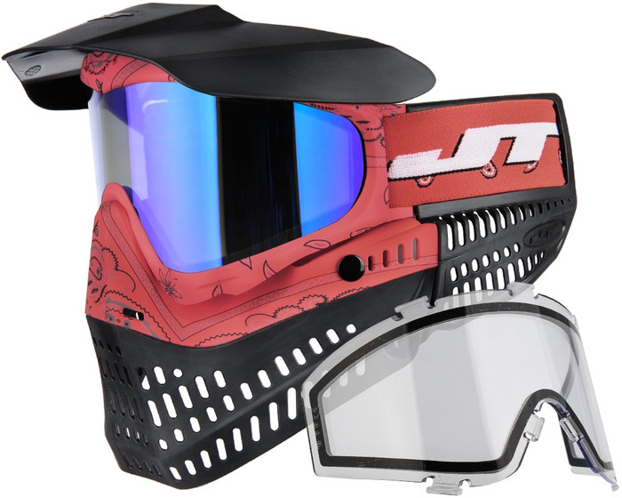 JT ProFlex Thermal Mask - Bandana Red w/ Prizm 2.0 Sky Lens