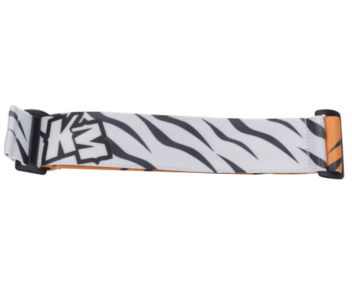 KM Paintball Universal JT Goggle Strap - 09 White/Orange Tiger Stripe