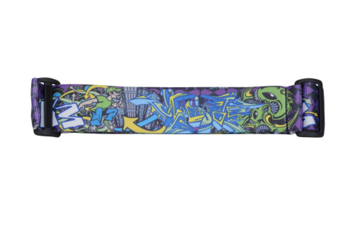 KM Paintball Universal JT Goggle Strap - Graffiti Fish Purple/Black