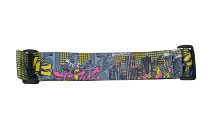 KM Paintball Universal JT Goggle Strap - Graffiti Robot Black/Yellow