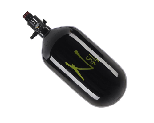 Ninja SL Carbon Fiber Air Tank w/ Ultralite Regulator - 77/4500 - Black/Lime