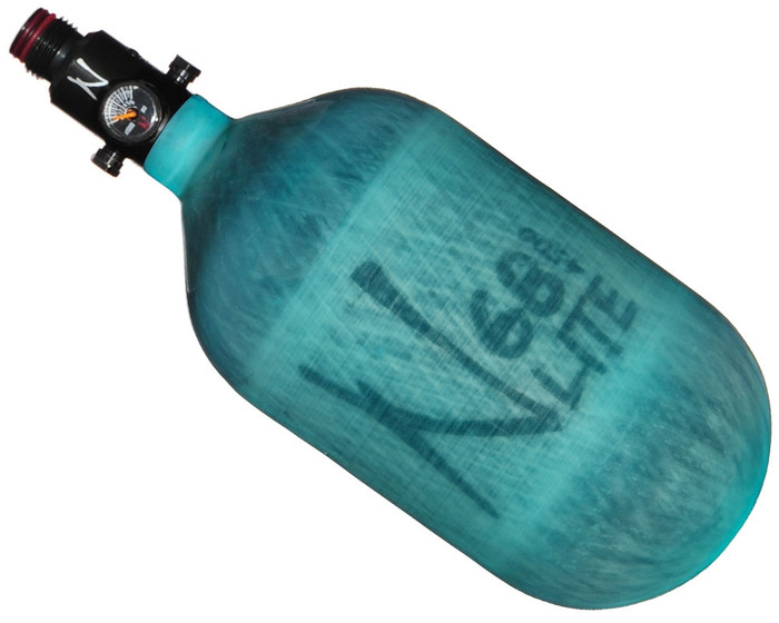 68/4500 with Adjustable Regulator Ninja Lite Carbon Fiber Air Tank - Translucent Teal