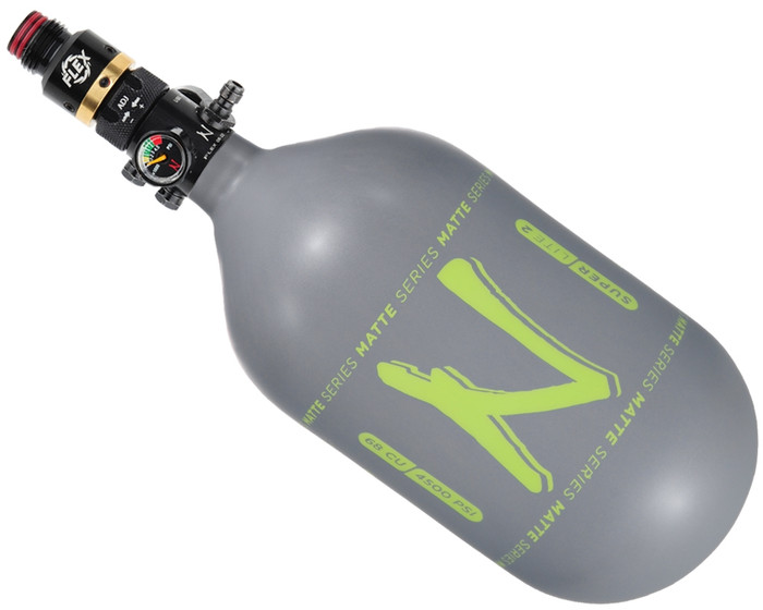 68/4500 with Flex Regulator Ninja SL2 Carbon Fiber Air Tank - Matte Gunsmoke/Lime