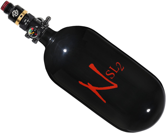 77/4500 with Flex Regulator Ninja SL2 Carbon Fiber Air Tank - Black/Red