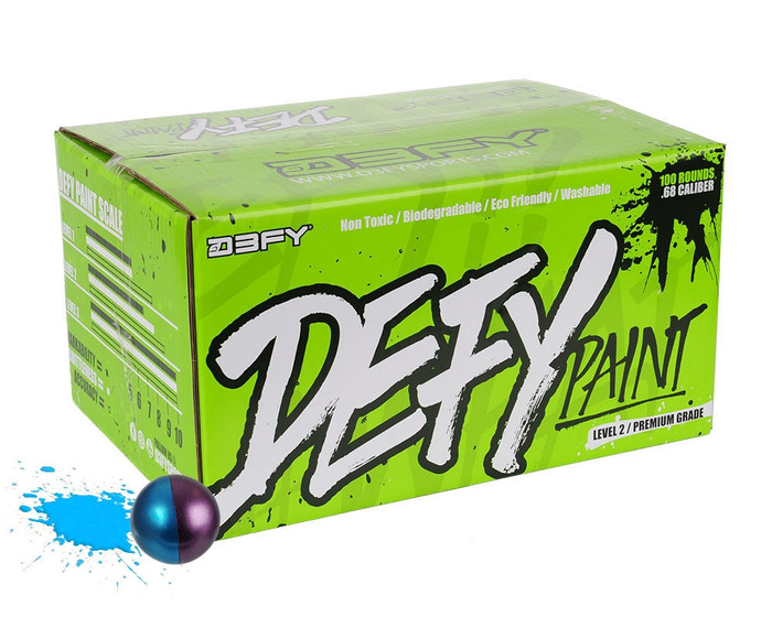 D3FY Sports .68 Caliber Paintballs - Level 2 Premium - Blue Fill - 100 Rounds