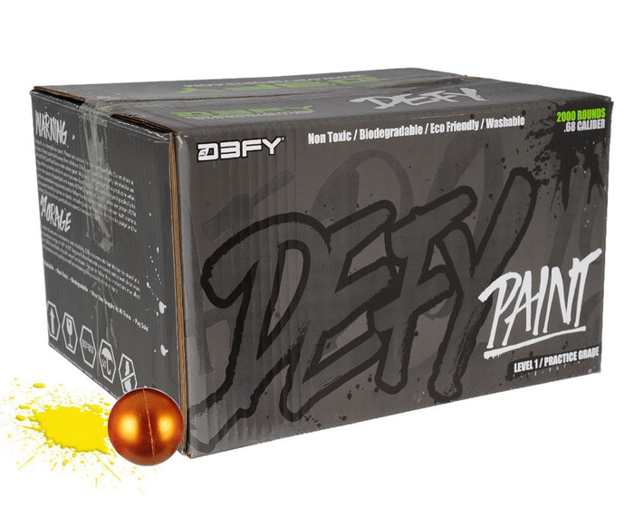 D3FY Sports .68 Caliber Paintballs - Level 1 Practice - Brown Shell Yellow Fill - 500 Rounds