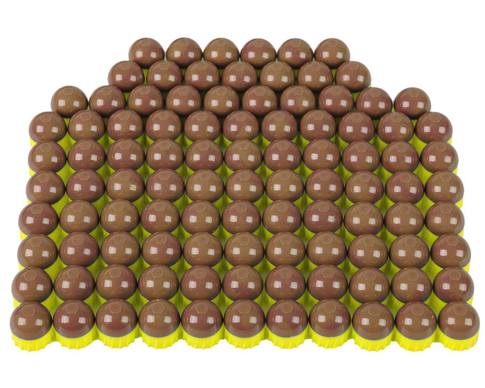 First Strike/Tiberius Arms FSR Paintballs - 100 Count - Brass/Copper Shell w/ Blue Fill