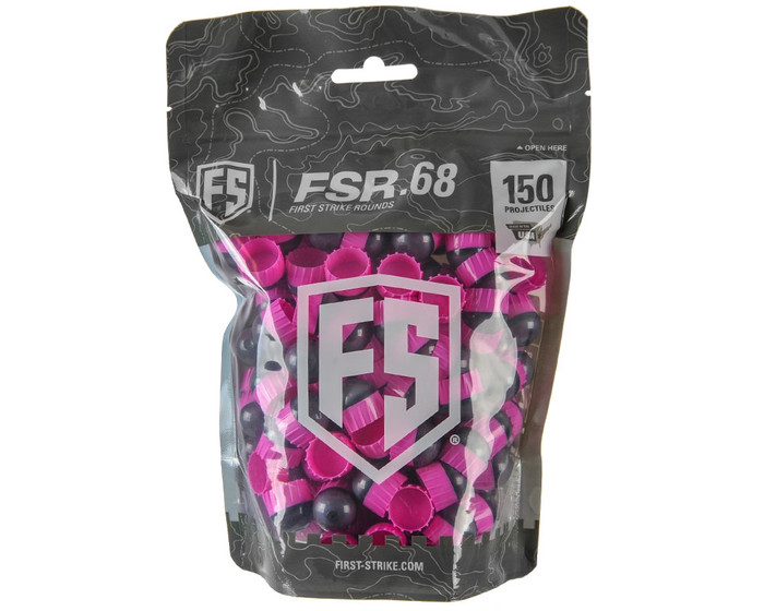 First Strike/Tiberius Arms FSR Paintballs - 150 Count - Smoke/Pink Shell - Pink Fill