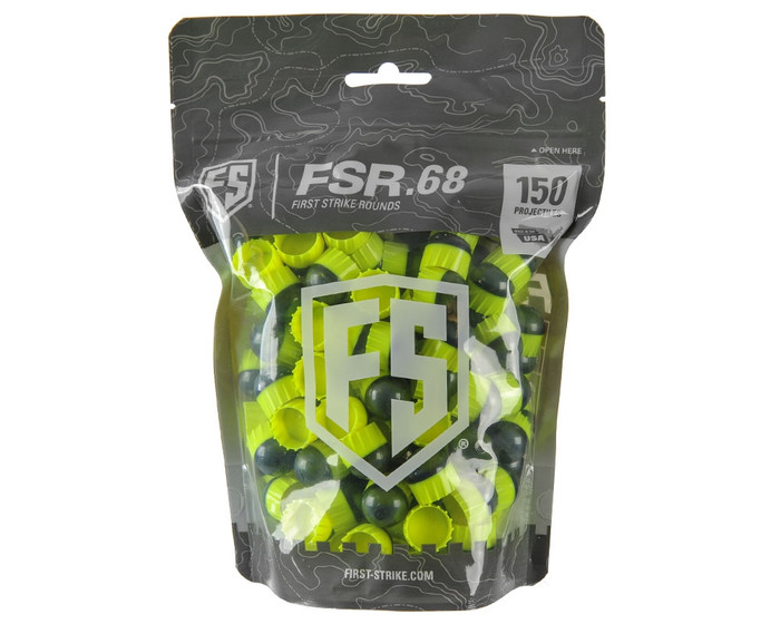 First Strike/Tiberius Arms FSR Paintballs - 150 Count - Smoke/Yellow Shell - Yellow Fill