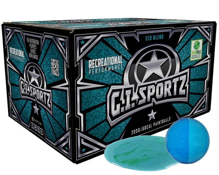 GI Sportz .68 Caliber Paintballs - 1 Star - Blue Fill - 2,000 Rounds