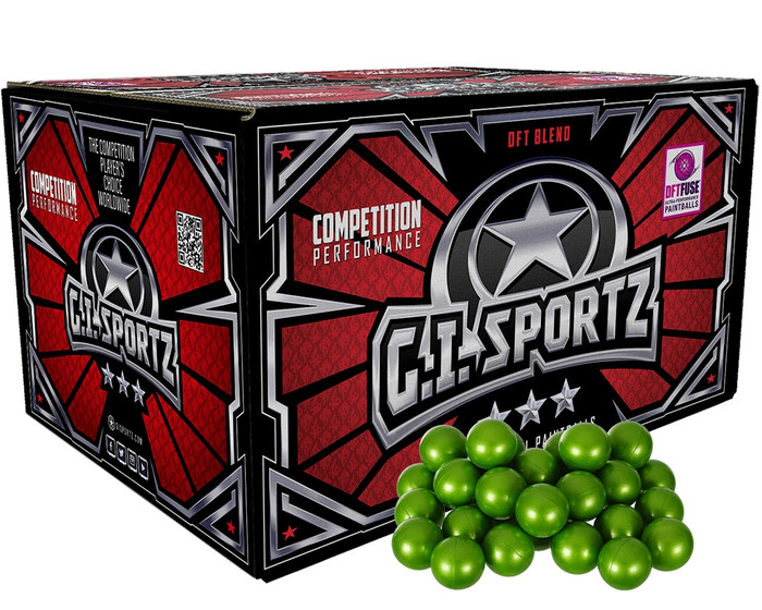 GI Sportz .68 Caliber Paintballs - 3 Star - Green Fill - 2,000 Rounds