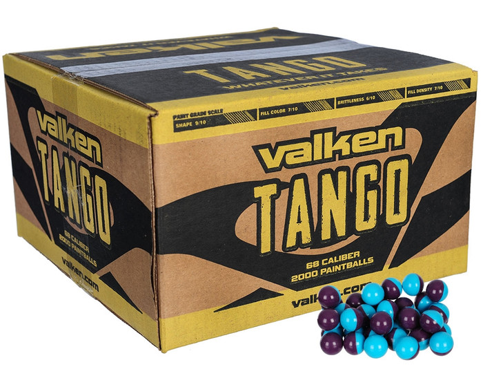 Valken .68 Caliber Paintballs - Tango - Blue Fill - 1,000 Rounds