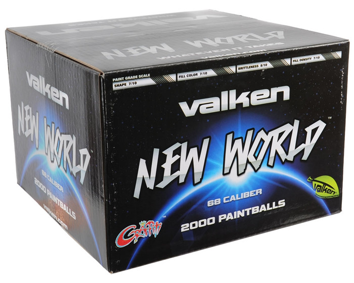 Valken .68 Caliber Paintballs - New World - Yellow Fill - 2,000 Rounds